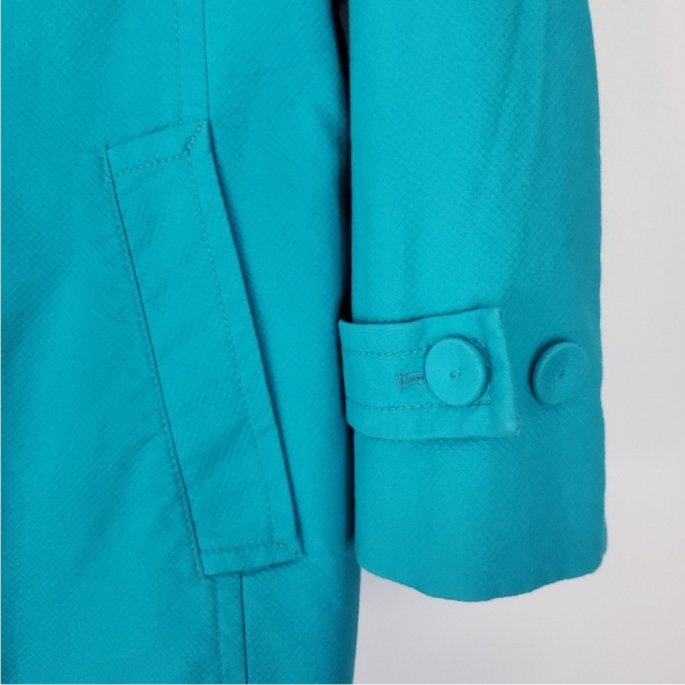 Talbots One-Button Swing Jacket Turquoise Size 12 - image 4